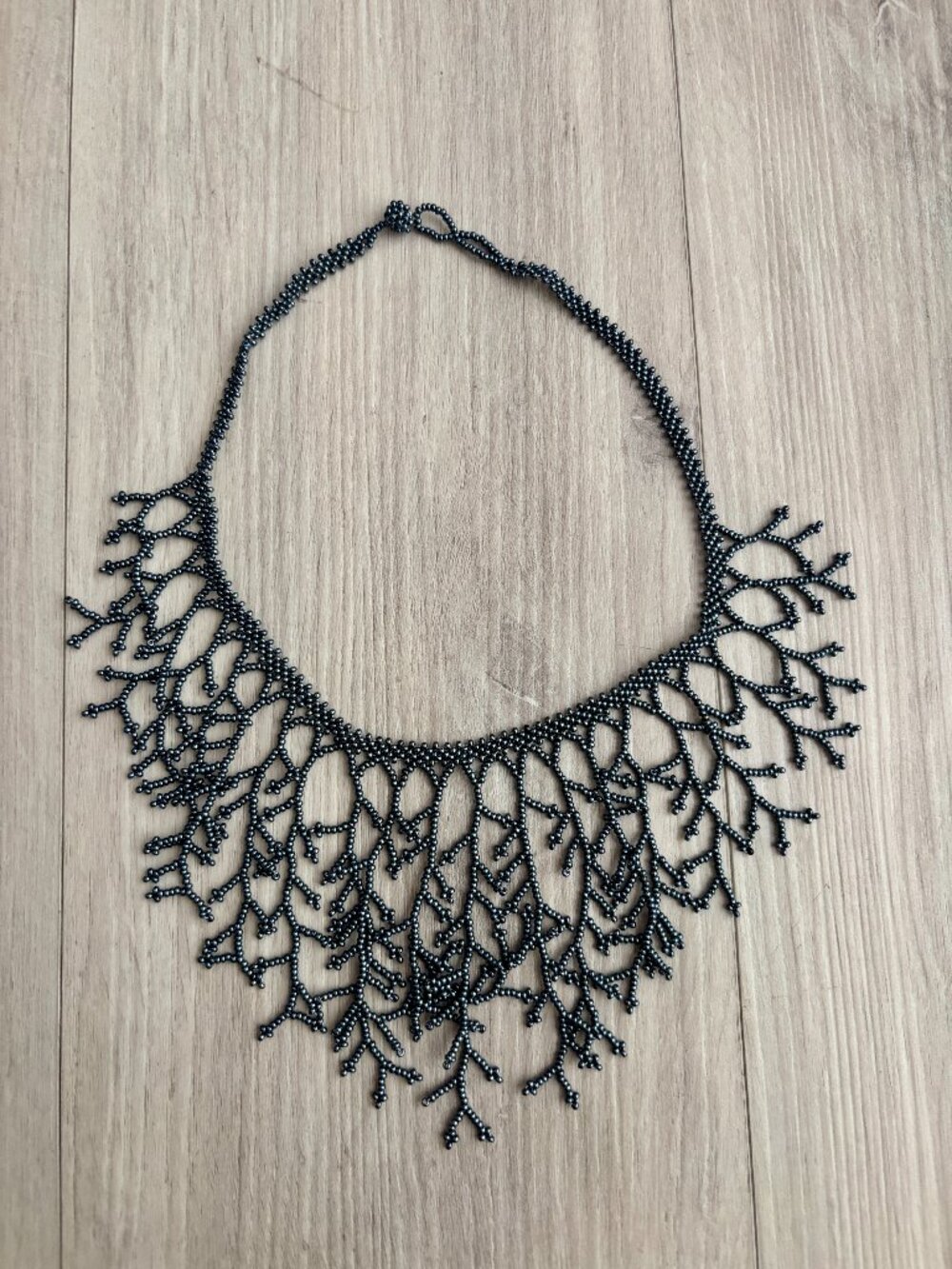 Handcrafted Seed Bead Bib Statement Necklace